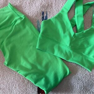 ALO Yoga Bright Green Activewear Set